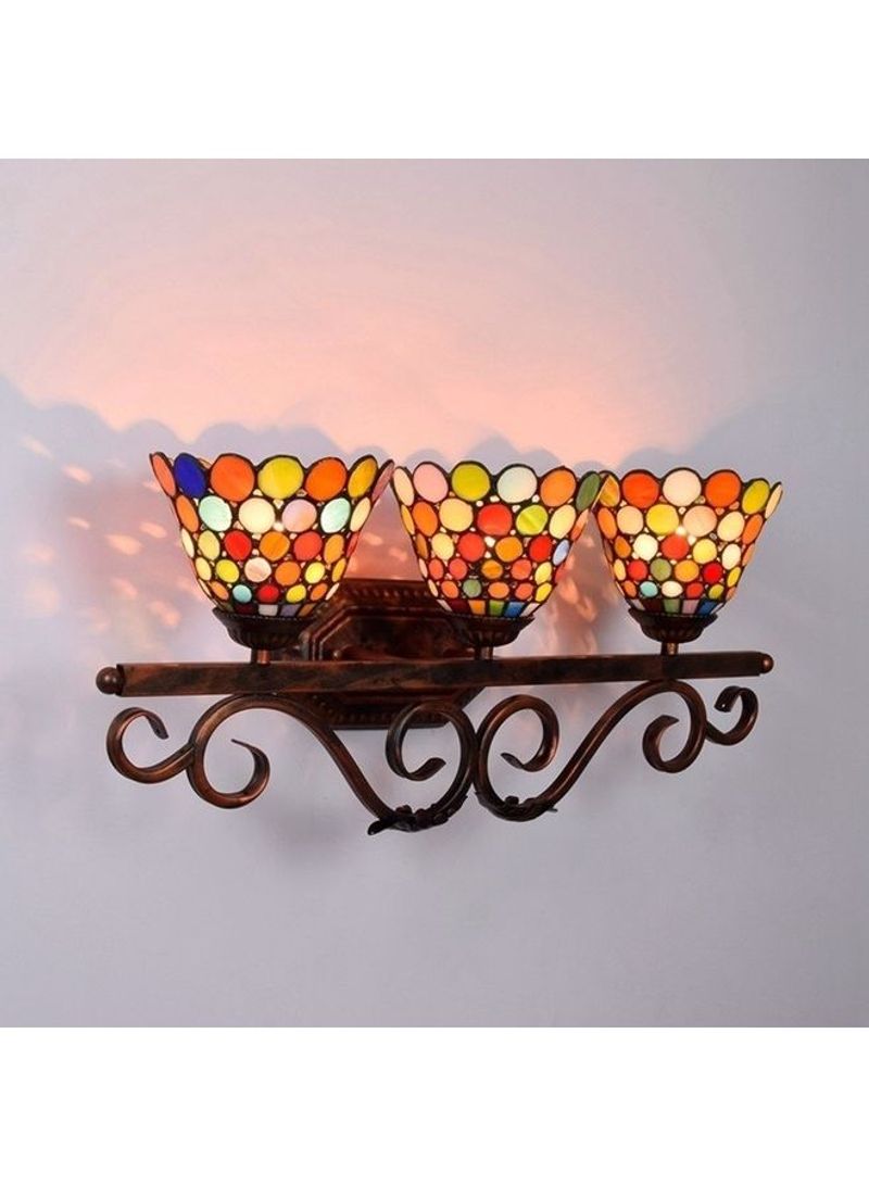 Bohemian Stained Glass Wall Lamp Red 65x29x20centimeter