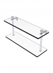 2-Tiered Glass Shelf Silver 16inch