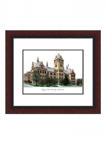 Wayne State University Framed Wall Print Brown/Green/White 18x16inch