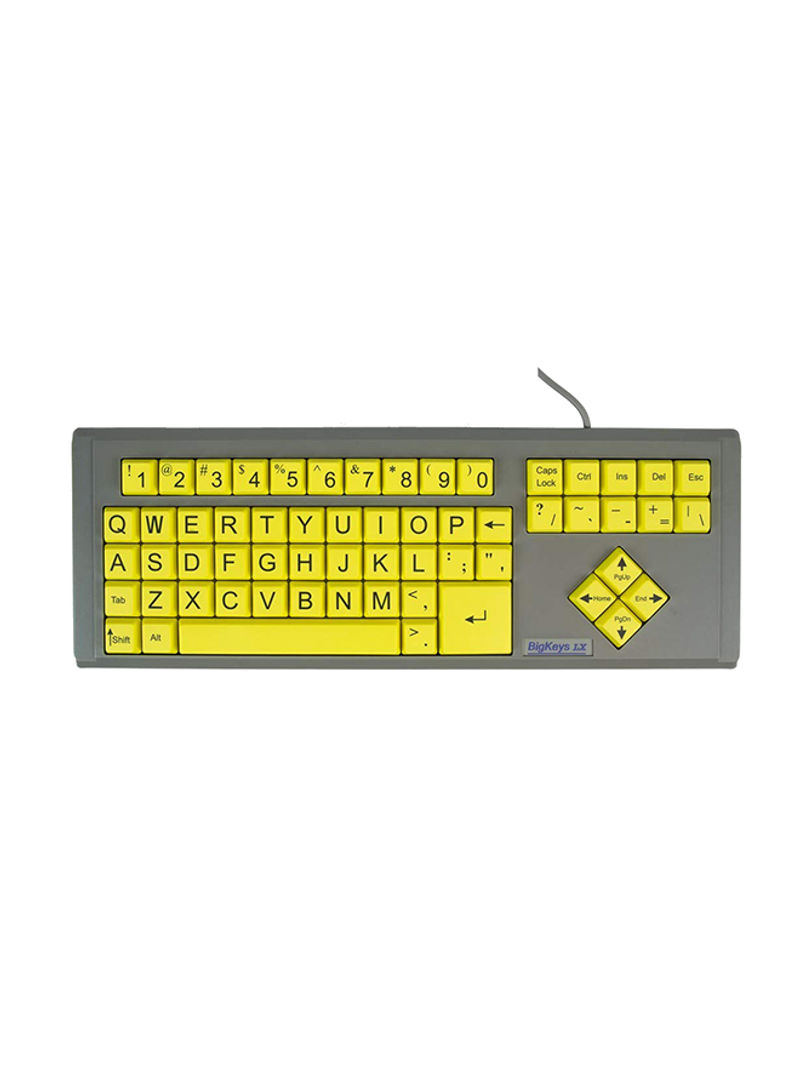 BigKeys LX USB Wired Keyboard Yellow/Grey