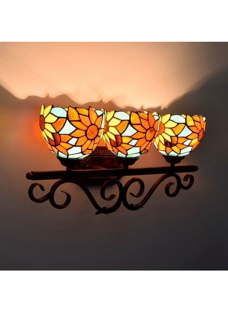 Sun Flower Glass Three Heads Wall Lamp Multicolour