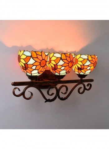Sun Flower Glass Three Heads Wall Lamp Multicolour