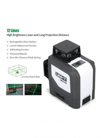 8-Piece Laser Level Self-Leveling Meter Grey/White