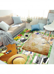 3D Study Hard Print Pattern Living Room Carpet Multicolour 160x230centimeter