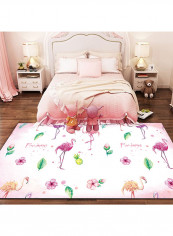 Cartoon Flamingo Flower Pineapple Pattern Rug Multicolour 160x230centimeter