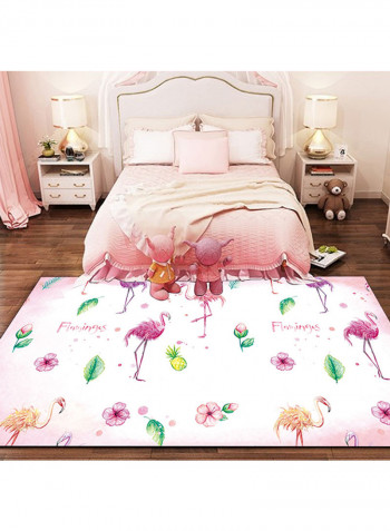 Cartoon Flamingo Flower Pineapple Pattern Rug Multicolour 160x230centimeter
