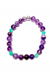 Amethyst and Colombian Emerald Bracelet For woman