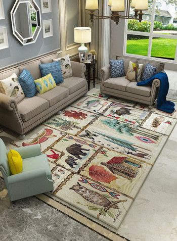 Animal Pattern Carpet Multicolour 140x200centimeter