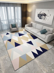 Simple Geometric Printed Soft Anti-Slip Carpet Multicolour 140x200centimeter
