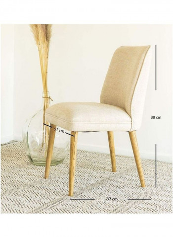 Wooden Chair Beige 51 x 37 x 88cm