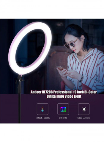 Digital Ring Video Light 19inch Black/White/Pink
