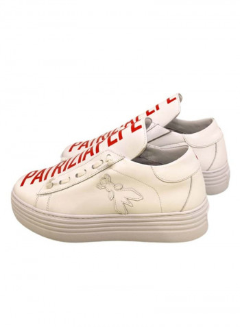 Women's Low Top Sneakers White/Red