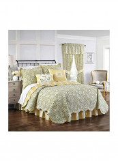 4-Piece Paisley Verveine Reversible Quilt Set Green/Beige/White King