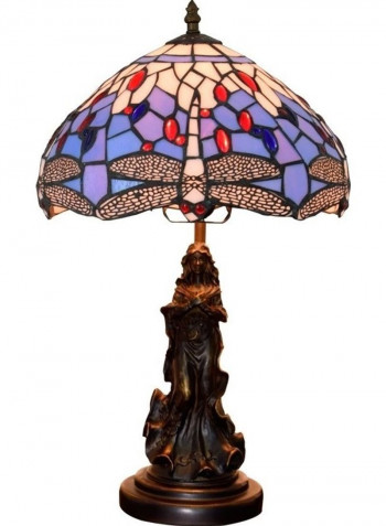 Mediterranean Stained Glass Lampshade Table Lamp UK Plug Multicolour