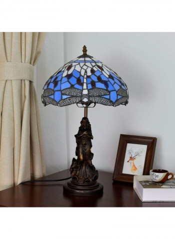Mediterranean Stained Glass Lampshade Table Lamp US Plug Multicolour
