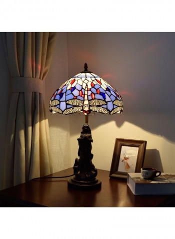 Mediterranean Stained Glass Lampshade Table Lamp US Plug Multicolour