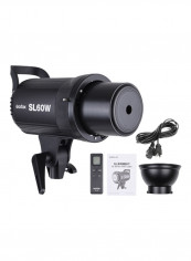 60W High Power LED Video Light Wireless Remote Control With Bowens Black