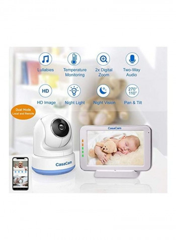 Dual Mode Local And Remote View Baby Monitor With Touchscreen Display