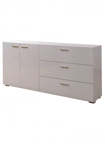 Dual-Door Picasso Side Board With Drawer White