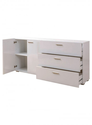 Dual-Door Picasso Side Board With Drawer White
