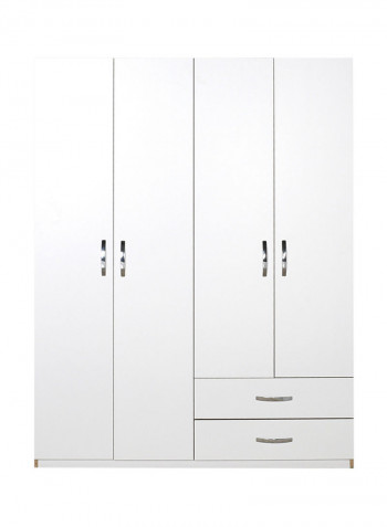 4-Door And 2-Drawers Wardrobe Multicolour 140 x 182 x 53centimeter