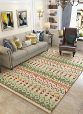 Modern Design Non-Skid Anti-Slip Carpet Multicolour 140x200centimeter