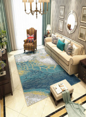 Pattern Printed Anti-Slip Carpet Multicolour 140x200centimeter