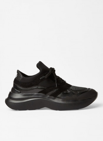 3D Karl Detailed Low Top Sneaker أسود