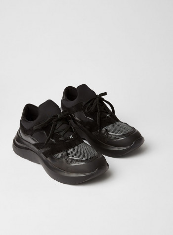 3D Karl Detailed Low Top Sneaker Black