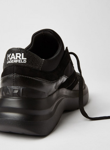 3D Karl Detailed Low Top Sneaker أسود