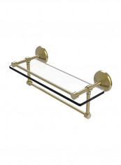 Wall Mounted Towel Bar With Shelf Gold/Clear 16inch