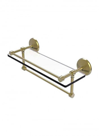 Wall Mounted Towel Bar With Shelf Gold/Clear 16inch