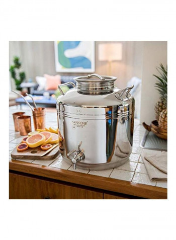 Stainless Steel Water Dispenser With Spigot Silver 15L