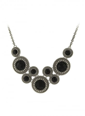 Stone Studded Bib Necklace