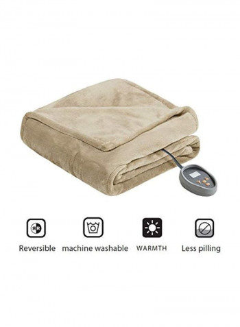 Berber Electric Bed Blanket Tan Queen