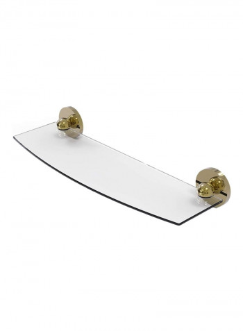 Prestige Skyline Collection Glass Shelf Organizer Clear/Gold 18inch