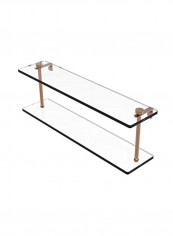 2-Tier Glass Shelf Clear/Gold 22inch