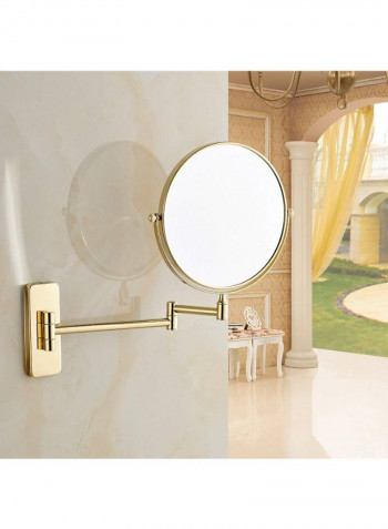 Double Sided Wall Mountable Makeup Mirror ذهبي