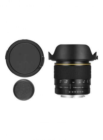 Fisheye Lens Manual Focus Ultra Wide Angle Black