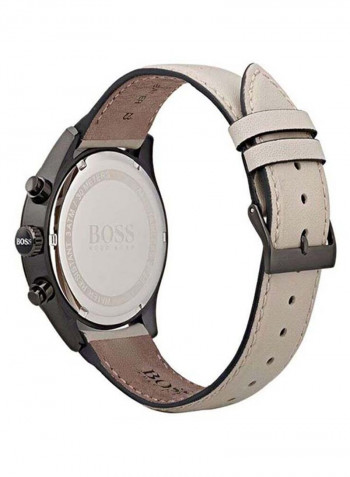 Men's Grand Prix Leather Strap Chronograph Quartz Wrist Watch 1513562
