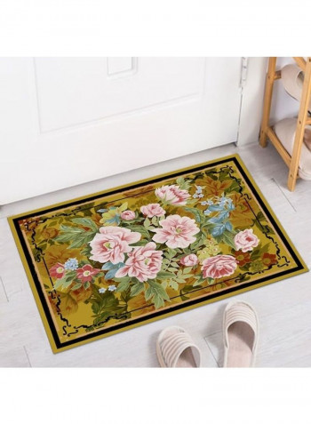 Modern Luxury Peony Flower Print Floor Mat Multicolour 140x200cm