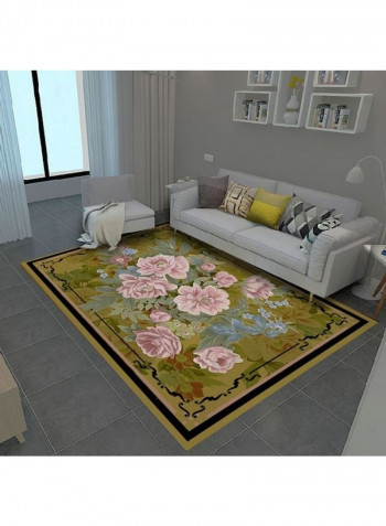 Modern Luxury Peony Flower Print Floor Mat Multicolour 50x80cm