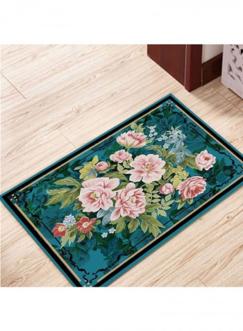Printed Living Room Floor Rug Blue/Pink/Green 140x200cm