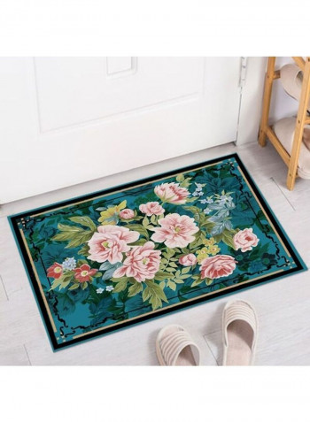 Printed Living Room Floor Rug Blue/Pink/Green 50x80cm