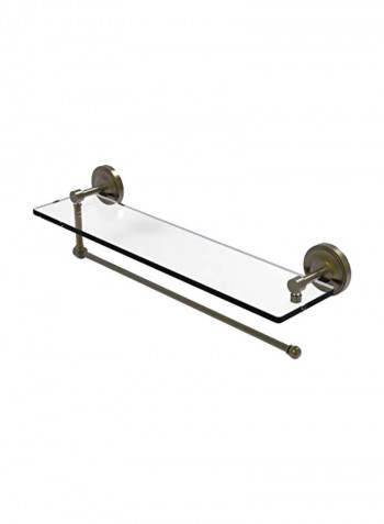 Prestige Regal Collection Paper Towel Holder With Glass Shelf Antique Brass/Clear 22inch