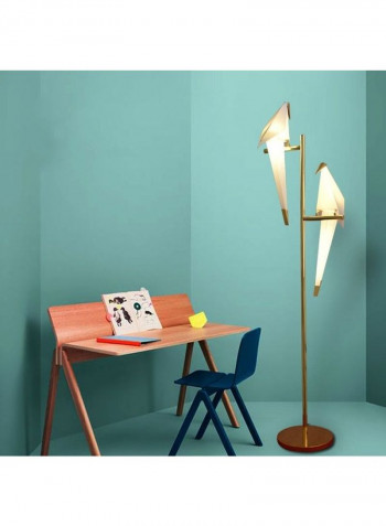 Double Heads Simple LED Floor Lamp Gold/White