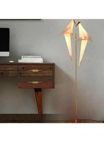 Double Heads Simple LED Floor Lamp Gold/White