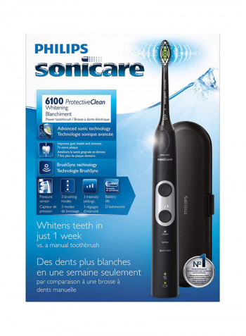 Sonicare Protectiveclean 6100 Rechargeable Electric Toothbrush Hx6870/41 Black