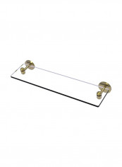 Tango Collection Vanity Beveled Edges Glass Shelf Clear/Gold 22inch