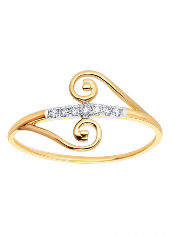 18 Karat Yellow Gold 0.07 Carat Diamond Ring